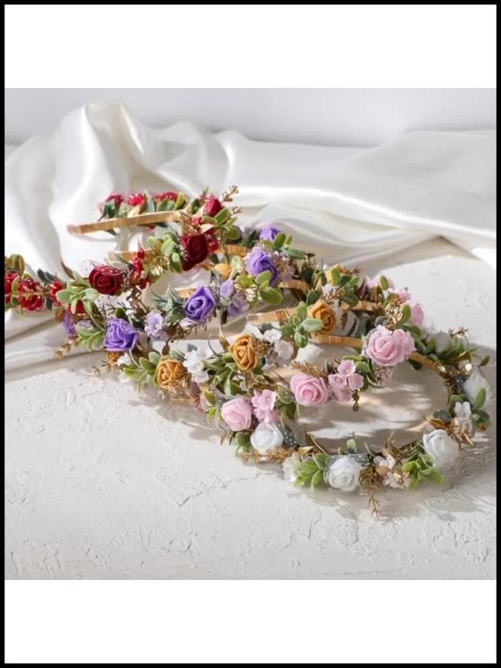 Fairy Floral Crown Headband, Handmade Metal Clip